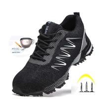 steel toe cap leisure sports lightweight labor protection shoes wear resistant non slip fly woven surface safety work shoes