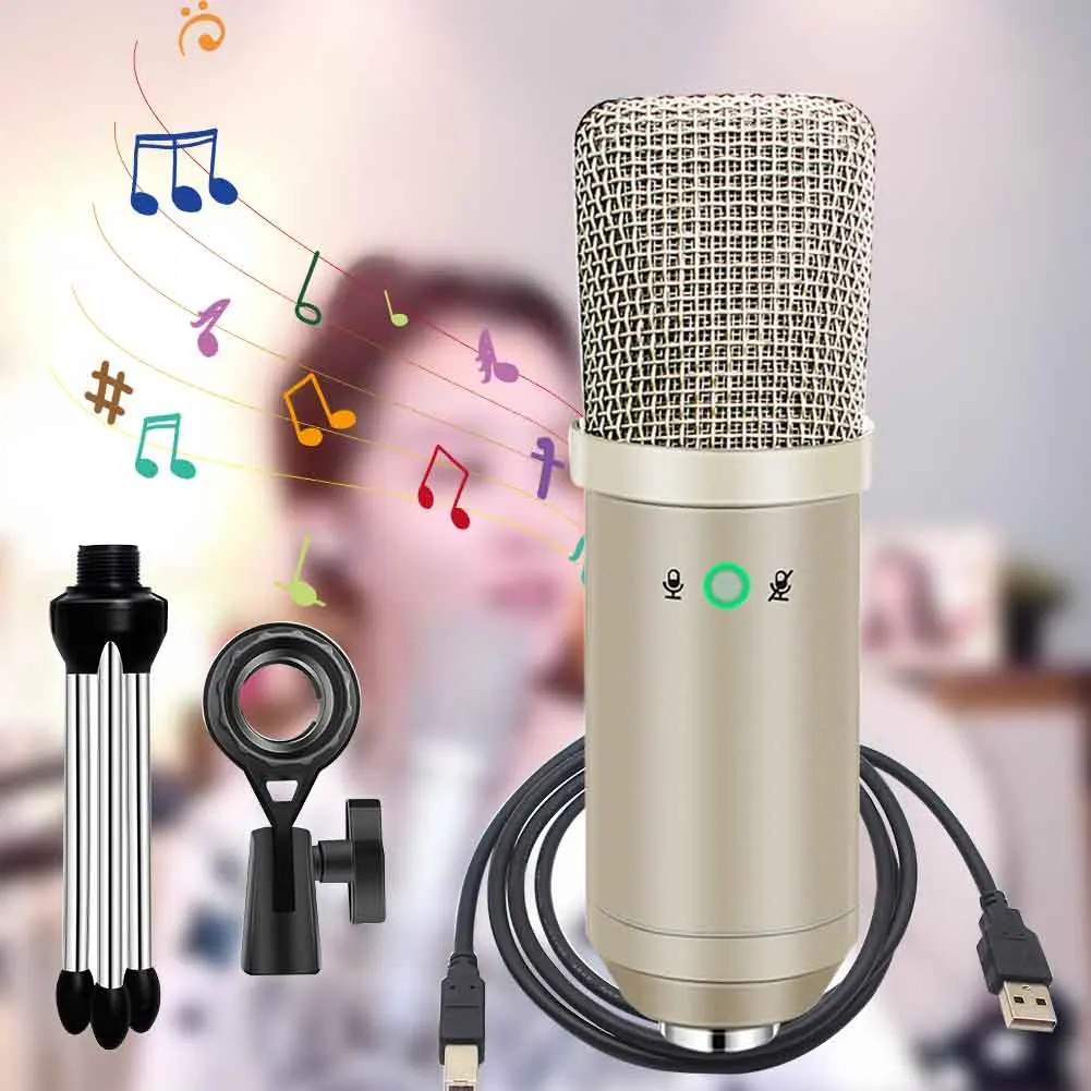 

Studio Aluminum Alloy Online Chatting USB Wired For Mobile Computer Live Broadcast Condenser Microphone Professional Recording