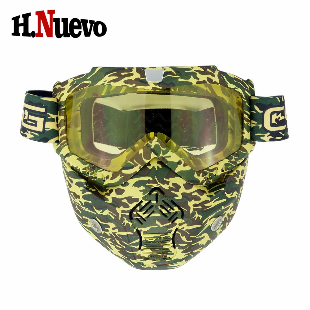 Камуфляжный стиль полная маска для лица очки съемная дышащая мотоциклетная Байк