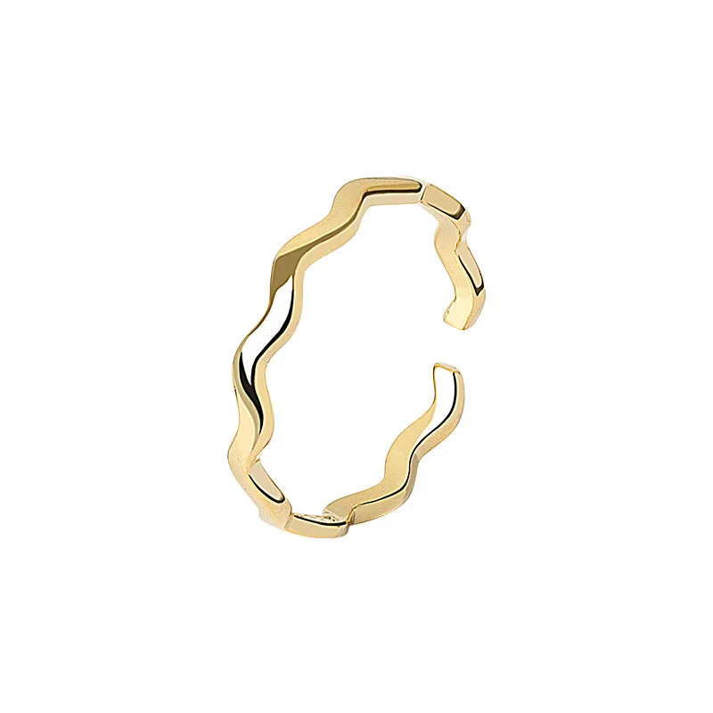 

925 sterling silver Wave Color Gold Sliver Wedding rings silver personality open rings for women 2019 new creative jewelry
