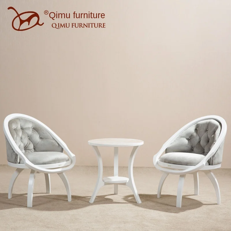 

Деревянный шезлонг в европейском стиле, комплект из трех предметов, офисное вращающееся кресло, кресло, мебель