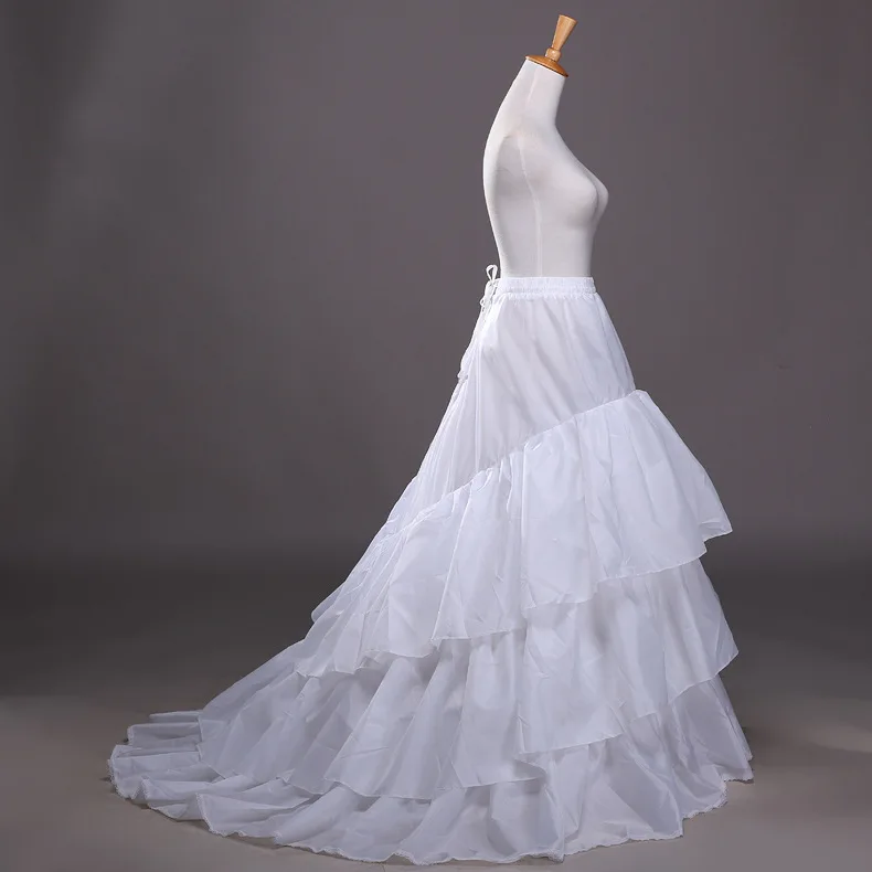 

Petticoat With Train 2021 New For Wedding Prom Party Dress 3 Steel 3 Lotus Leaves Plus Lace Elastic Waist Underskirt