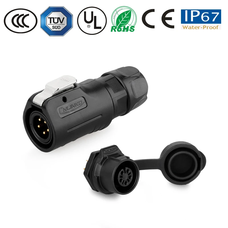 Водонепроницаемый Штекерный кабель разъем гнездовая панель M12 5-контактный