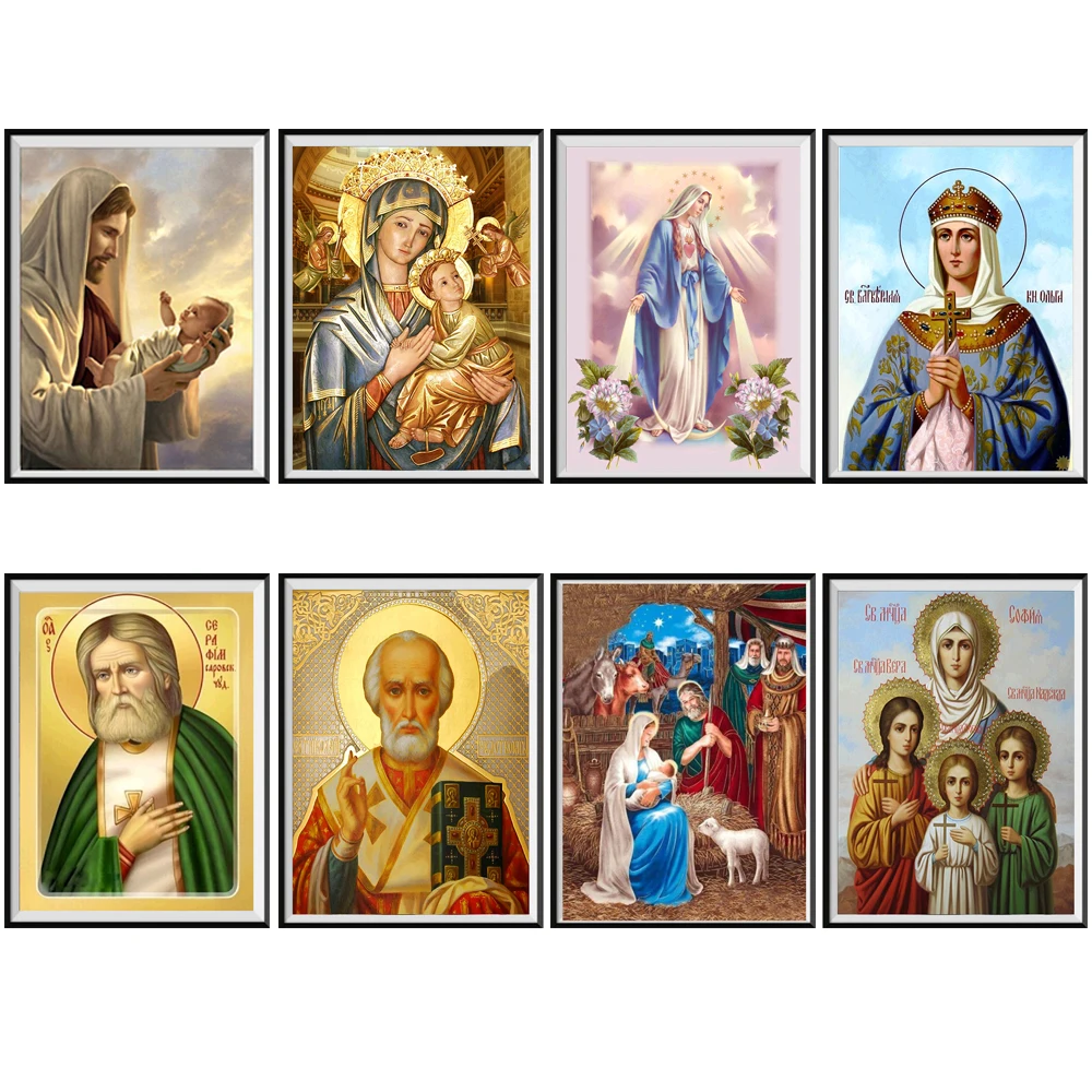 

5D rhinestone diamond painting leader religious picture DIY mother and child diamond mosaic saint embroidery home decoration