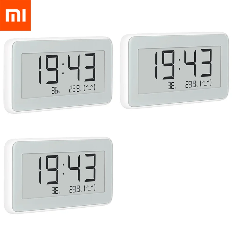3Pcs Xiaomi Mijia BT4.0 беспроводные умные электрические цифровые часы для помещений и улицы, гигрометр, термометр, ЖК-измерительные приборы для измерения температуры - Color: 3Pcs