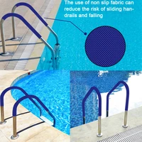 swim pool ladder step hand rail cover anti slip sleeve soft polyester cloth rail cover blue