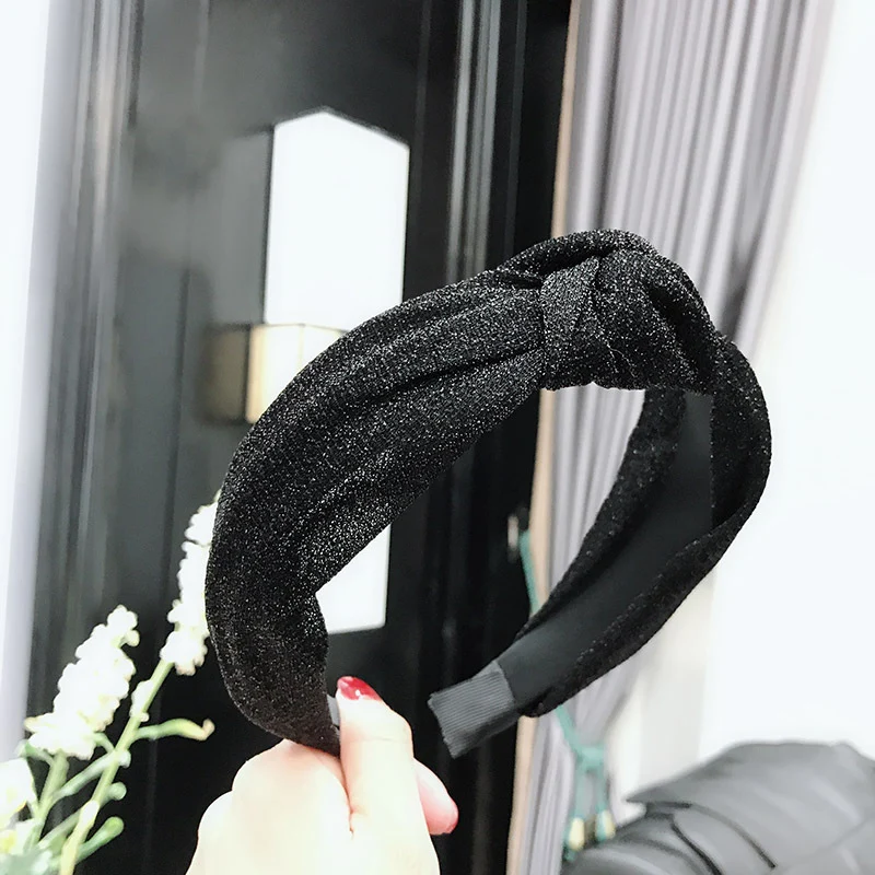 Обруч для волос с блестками Женский сетчатый ободок перехлёстом модный