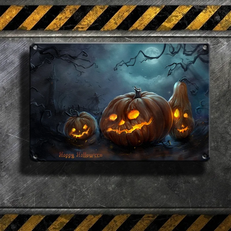 

Halloween Metal Sign Tin Art Painting Wall Decor