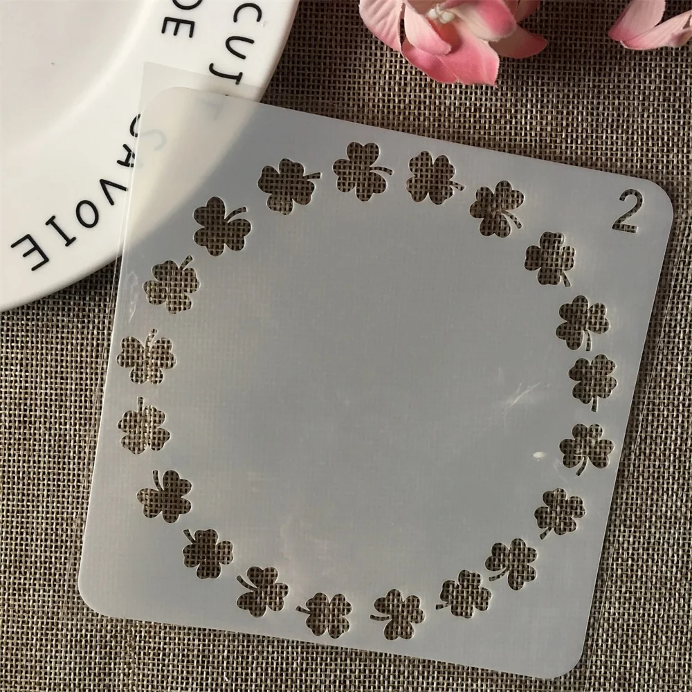 13 см круглые травяные трафареты для самостоятельного нанесения слоев настенная