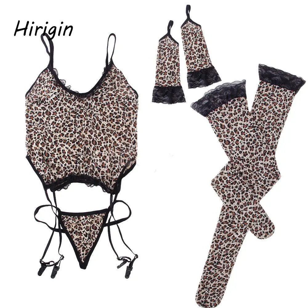 Женское сексуальное нижнее белье с леопардовым принтом кружевное 6 шт.
