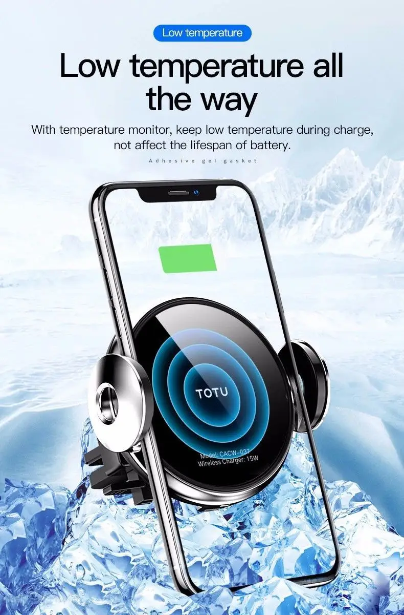 TOTU Автомобильный держатель для телефона, Беспроводная зарядка для iphone, samsung, автомобильный держатель, подставка для huawei, Xiaomi, держатель для мобильного телефона