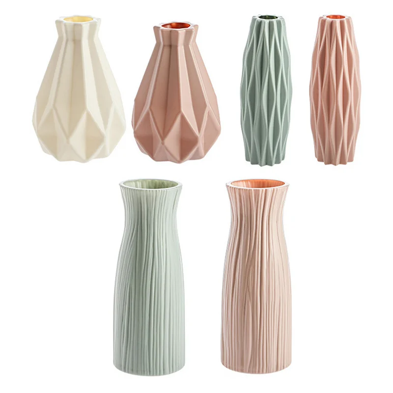 

Plastic Modern vases decoration home Nordic Style Flower Arrangement Living Room Origami flower pot for interior