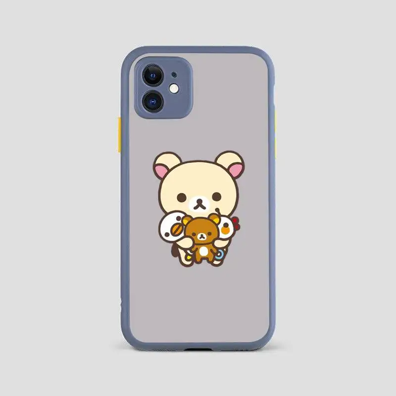 Симпатичный чехол rilakkuma для телефона iPhone X XR XS 7 8 Plus 11 12 pro MAX прозрачный матовый