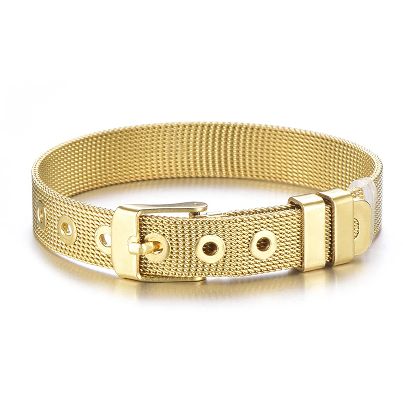 Cuteeco любовь Золотой цвет нержавеющая сталь сетчатый Браслет Набор золотое