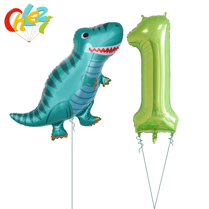 2 шт. большой динозавр воздушный шарик из фольги в форме животных для маленьких