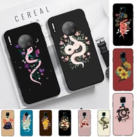 snake flower snake painting phone case for huawei mate 20 10 9 40 30 lite pro x nova 2 3i 7se