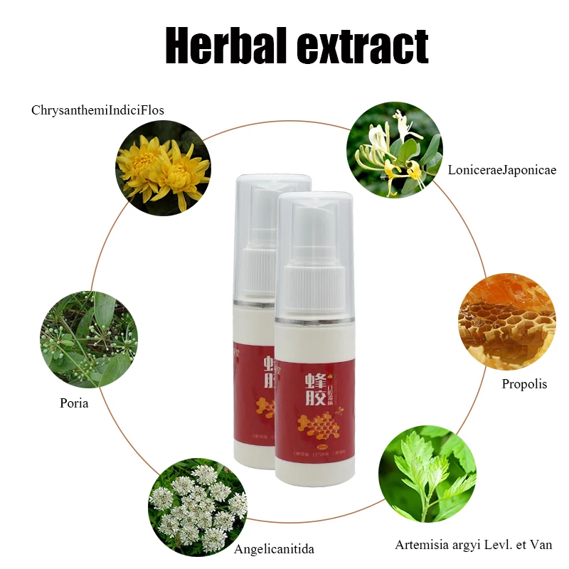 

Natural Herbal Mouth Freshener Spray Bee Propolis Antibacterial Oral Spray Oral Ulcers Toothache Bad Breath Treatment