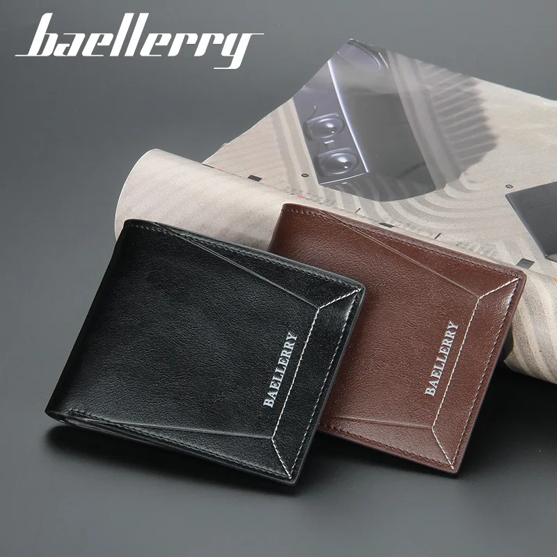 

2021 Fashion Korean Men New Wallet Slim Short PU Leather Male Balck/Brown Wallets Vintage Business Mens Coin Purse Card Holder