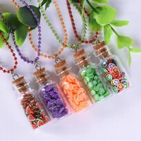 new 5 colors romantic jewelry party glass beads chain multicolor fruit wishing bottle pendant necklace jewellery accessories