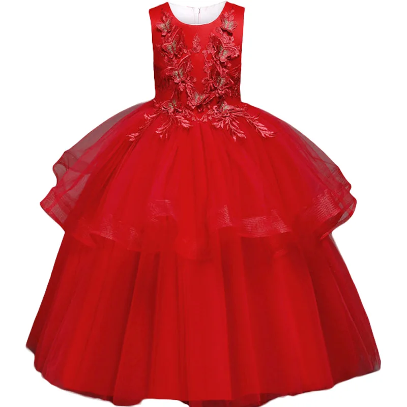 Платье с цветами для маленьких девочек элегантное детское платье принцессы на