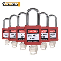 ep 8521 lockout tagout safety padlock sets six colors 6 pack keyed differ osha compliant loto locks with 1 keys per lock
