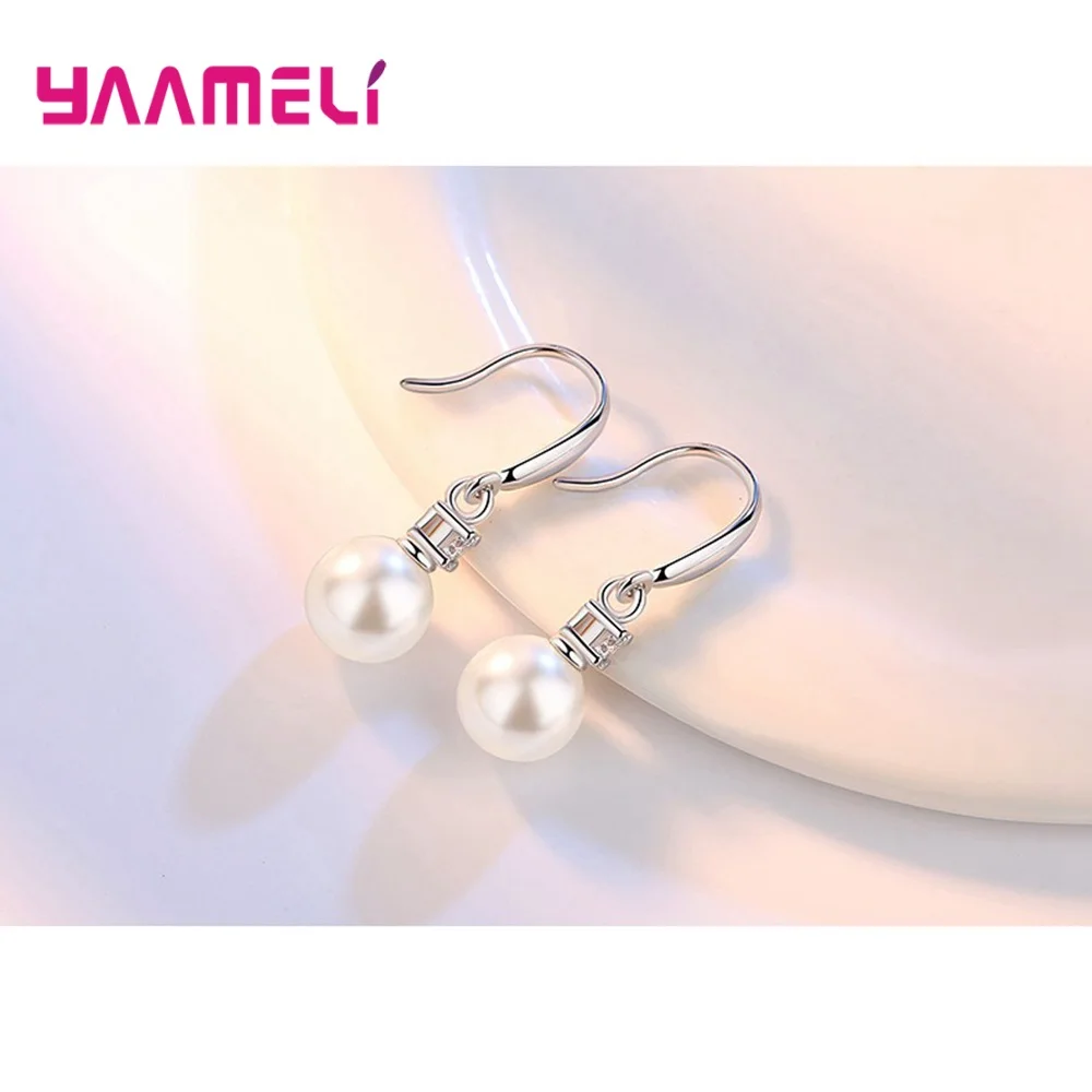 Серьги с подвеской в виде жемчуга Женские Романтические большие круглые серьги