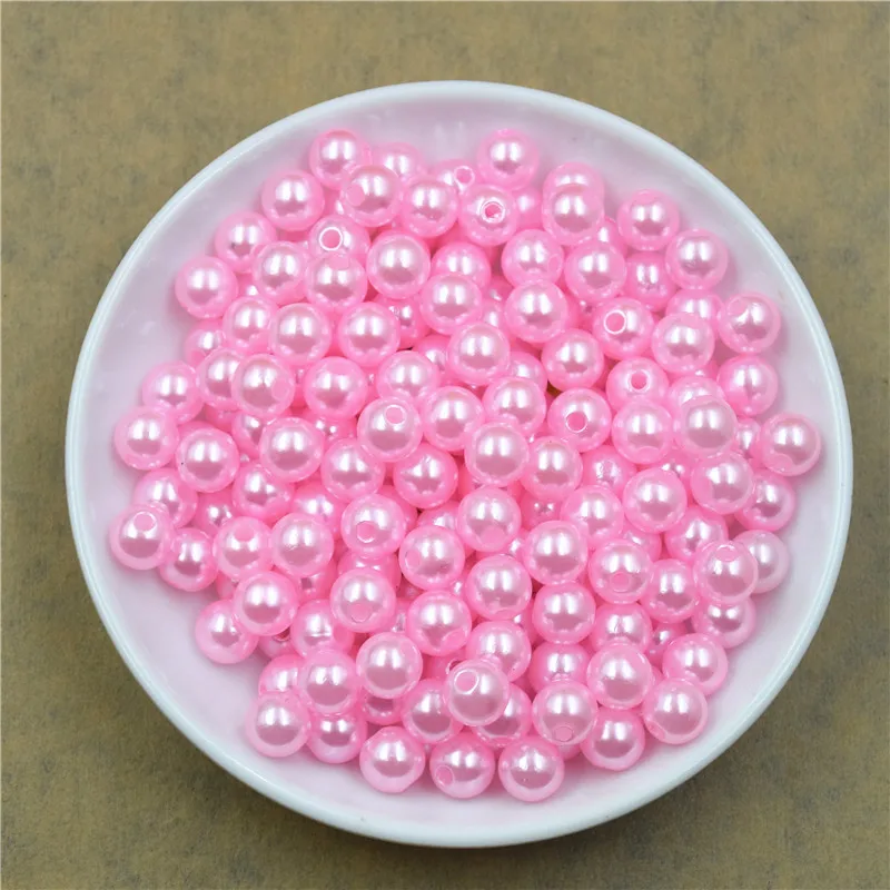 

50-400Pcs/bag With Hole Imitation Pearl Bead 4/6/8/10/12MM Round Plastic Acrylic Spacer Bead for DIY Jewelry Making Findings