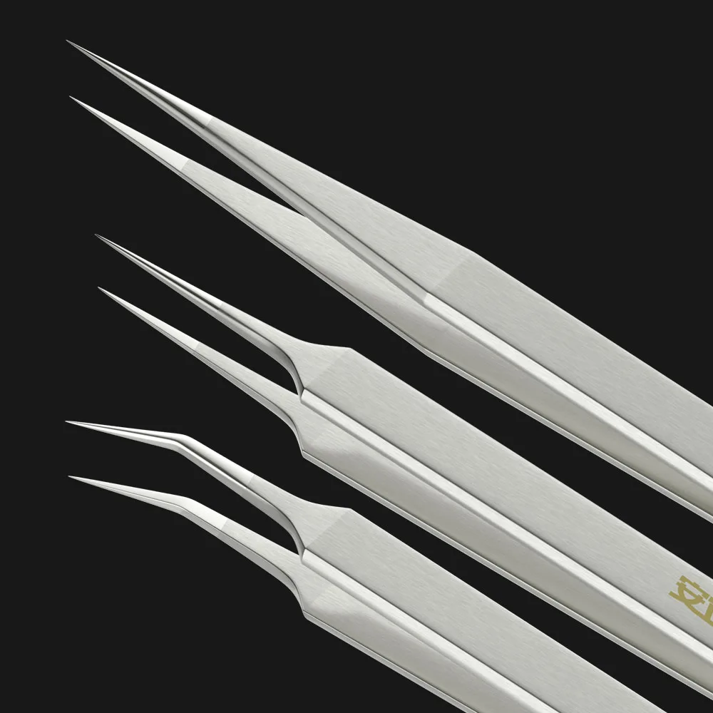 AAA Stainless Steel Tweezer Pointed Sharp Frosted Clamps Medical Industrial Grade For Electronic Repair Tool Lengthened Straight |