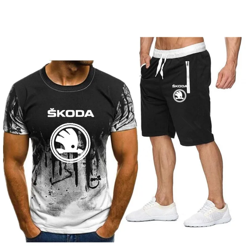 Мужской повседневный костюм с карманом летняя спортивная одежда для фитнеса