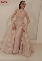 2020 muslim champagne lace evening dresses sexy women party robe de soiree elegant saudi arabia vestidos long prom maxi dress