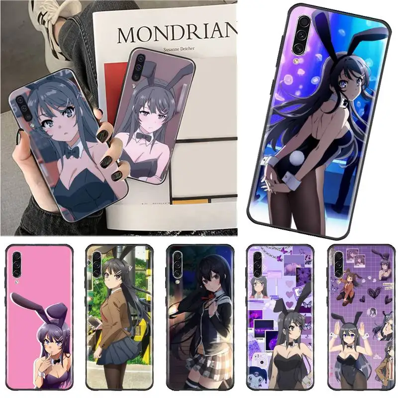

Mai Sakurajima anime girl Phone Case For Samsung A40 A50 A51 A71 A20E A20S S8 S9 S10 S20 Plus note 20 ultra 4G 5G