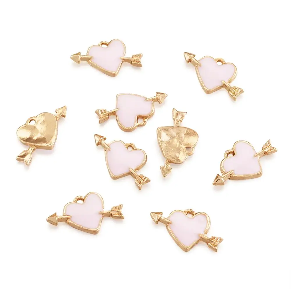 100 шт. сплав эмаль подвески стрелы с сердцем светильник светло-золотой мистироза