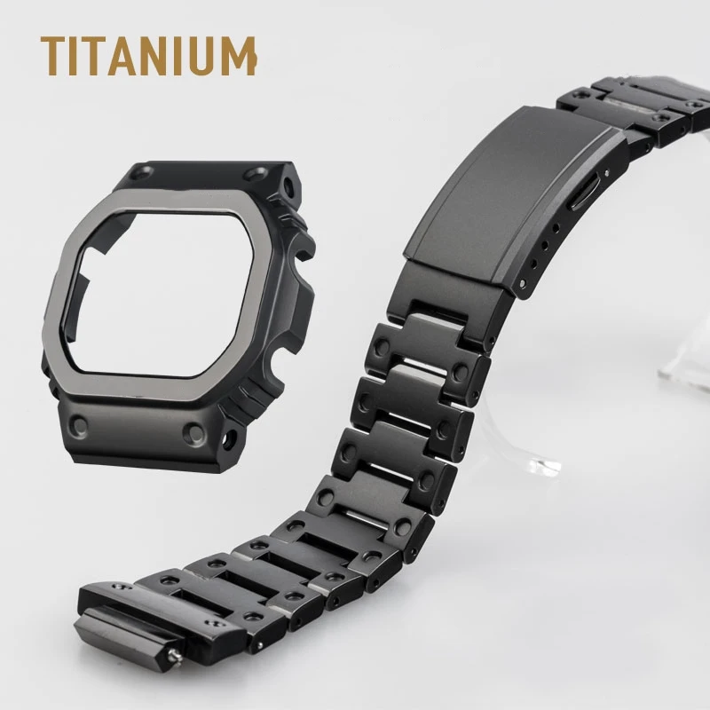 Черный титановый ремешок для часов и БЕЗЕЛЬ для DW5000 GM-W5610 GW5000 DW5035, набор ремешков для часов, металлический ремешок с инструментами