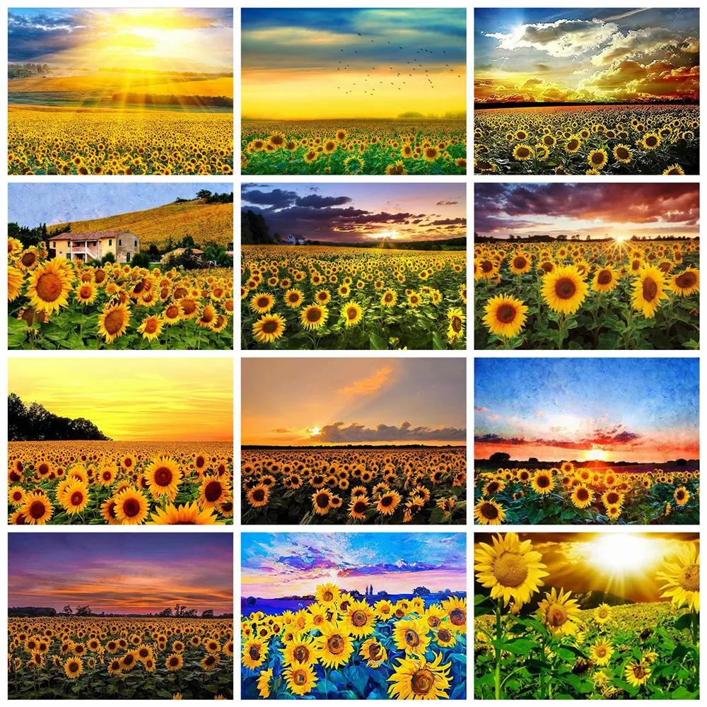 

Квадратная/круглая Алмазная мозаика Huacan, картина, искусственное украшение для гостиной с цветами