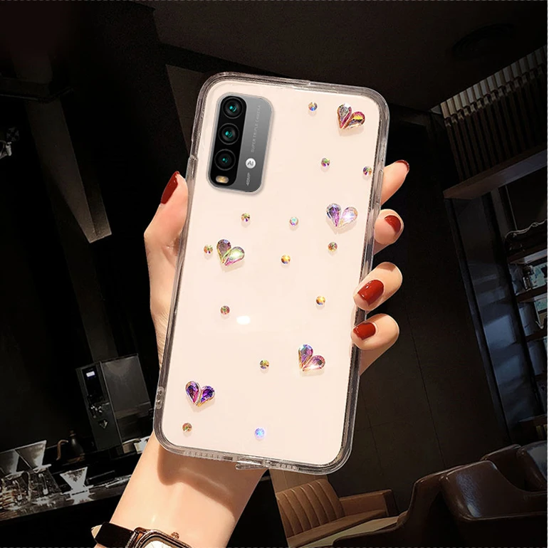 

Fashion Gem Silicone Soft Case For Xiaomi Redmi 9A 9i 9AT 9C K30 K20 8A 8 7A 7 6A Note 9S 9 8 7 6 Pro 5G Max Flower Phone Cover
