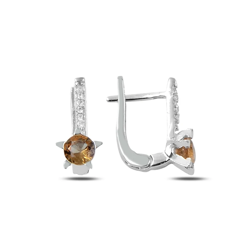

Серебряные серьги Silverlina с зултанитом и кристаллом циркония