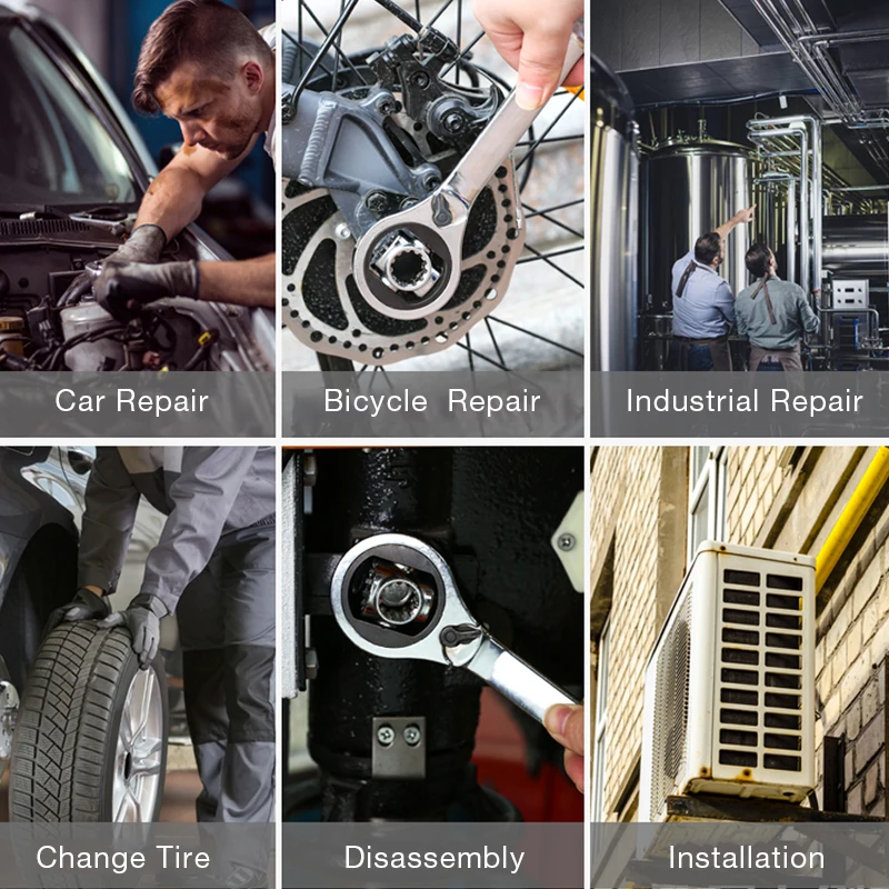 Гаечный ключ с храповым механизмом торцевой шлицевыми болтами поворота на 360