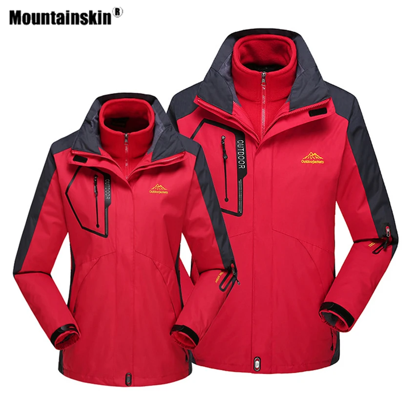 Mountainskin для мужчин и женщин зимние 2 шт. флисовые походные куртки спорта на