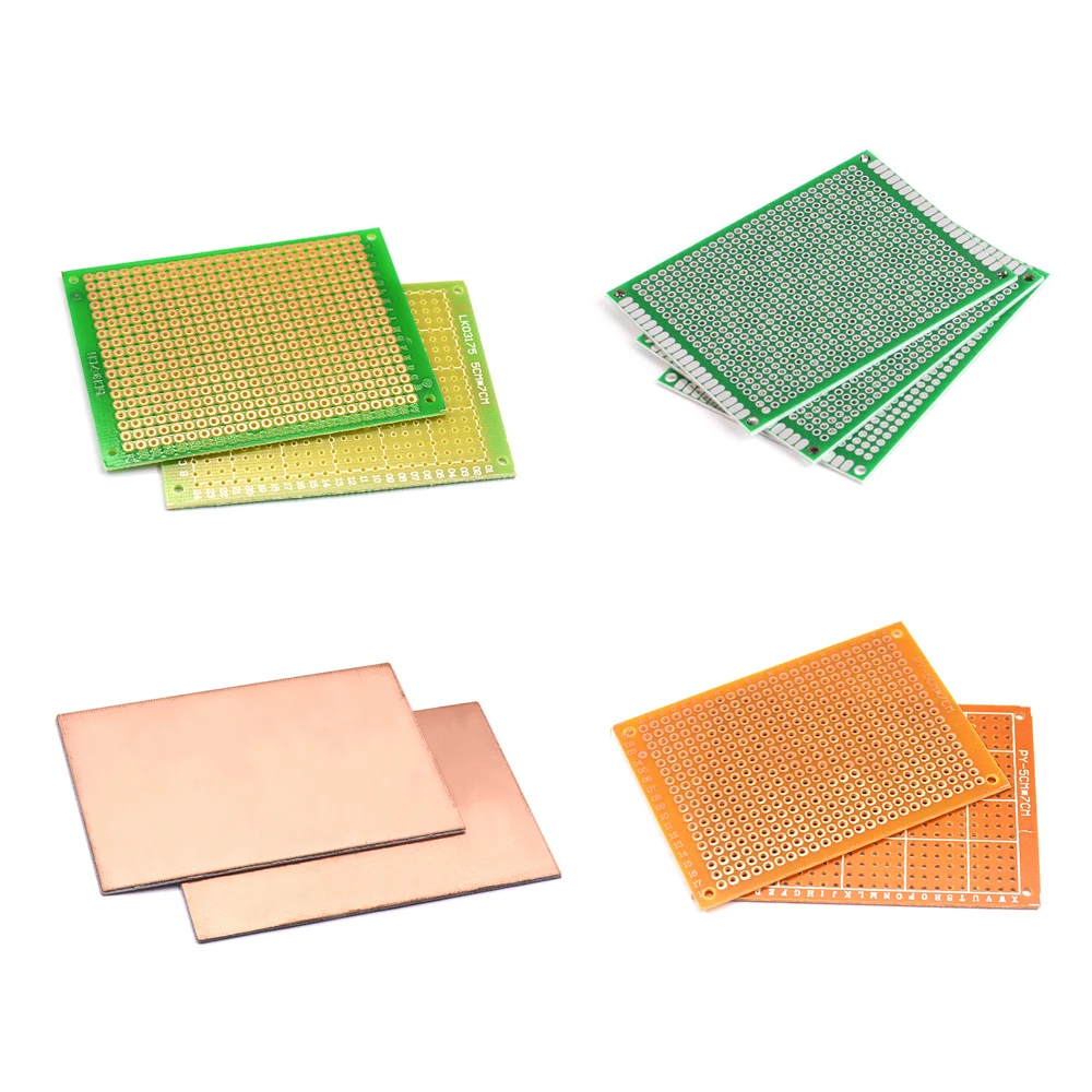 5PCS 4x6 5x7 6x8 7x9 Double Side Prototype PCB Universal Printed Circuit Board Protoboard For Arduino One side Welded plate |