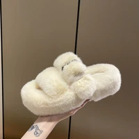 wedge heel wool cotton slippers women fashion wear winter indoor plush home comfort warm thick bottom cotton slippers women