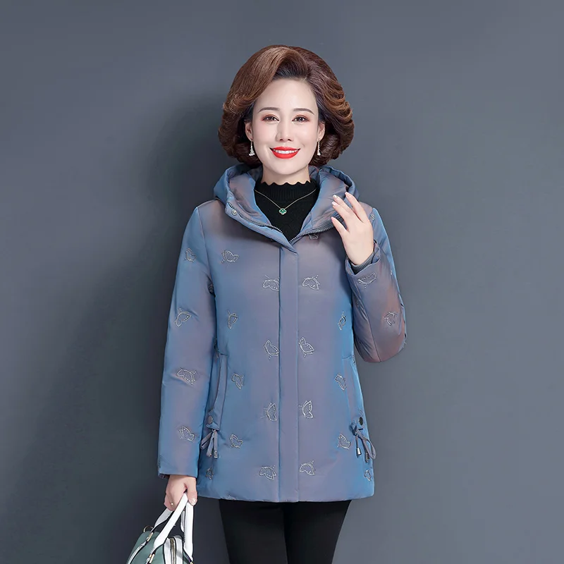 

Elegant Ladies Winter Hooded Jacket 2021 New Women's Coat Autumn and Winter Temperament Warm Belt Pocket Parka Coat Women B21612