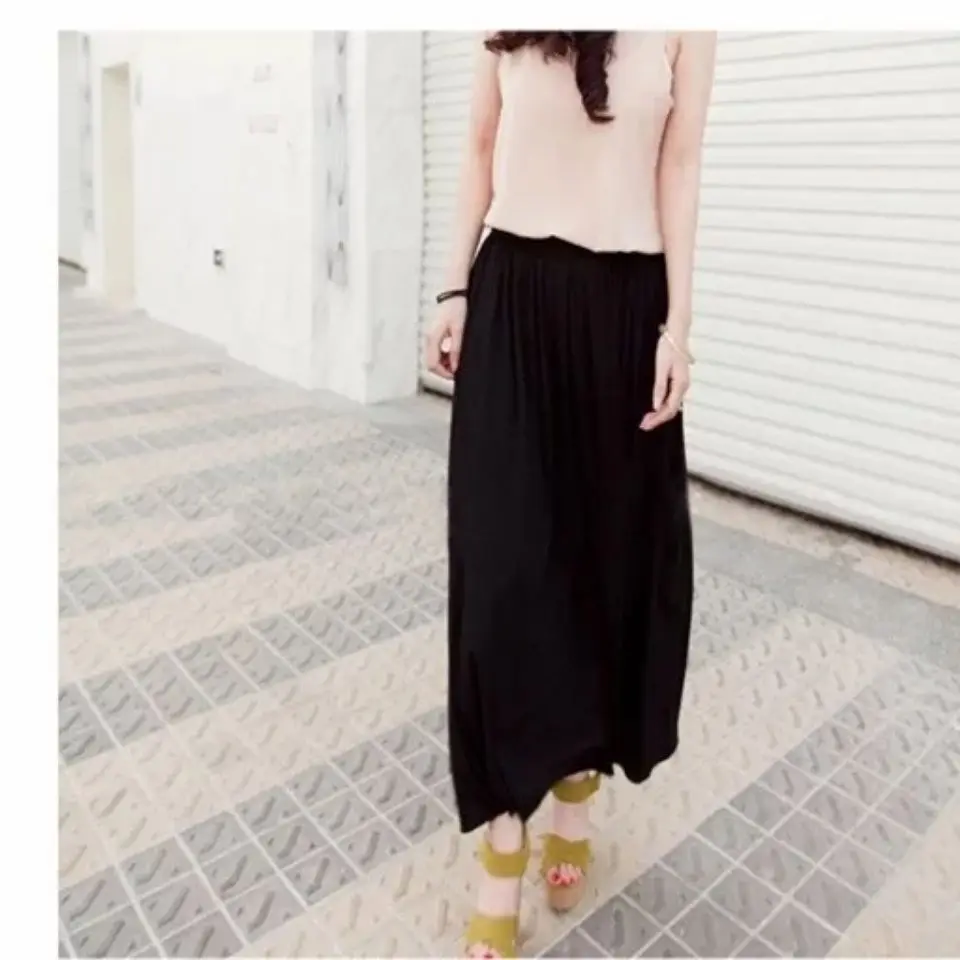 

Versatile modal skirt lady Xia slim and slim with high waist and large hem skirt A-line skirt