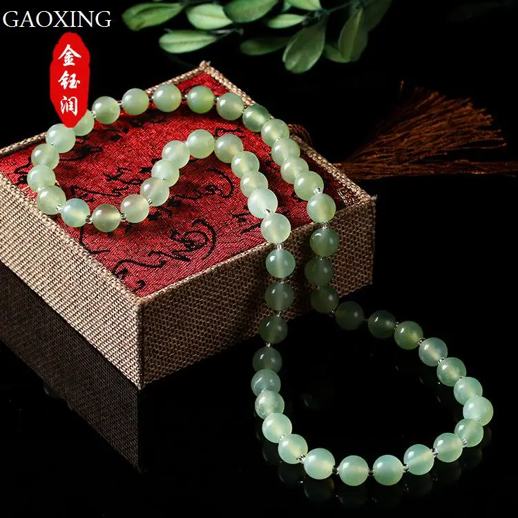 

Natural Jade 10mm High-Grade Jade 52 Beads Woman Necklace Jewelry Jewelry
