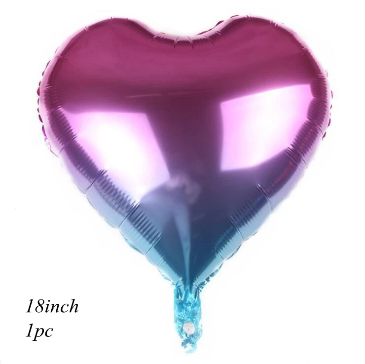 1PC Purple heart 1 шт. 18/22 дюйма металлические звезды и сердце 4D диско градиент цвета шары для свадьбы и дня рождения вечерние детские Душ Декор реквизит для фотосессии принадлежности - Цвет: 1PC Purple heart