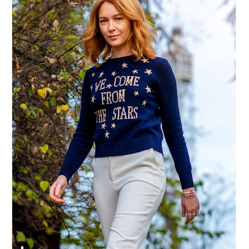 Женский трикотажный свитер Cosmicchic с длинным рукавом из 100% шерсти | Женская одежда