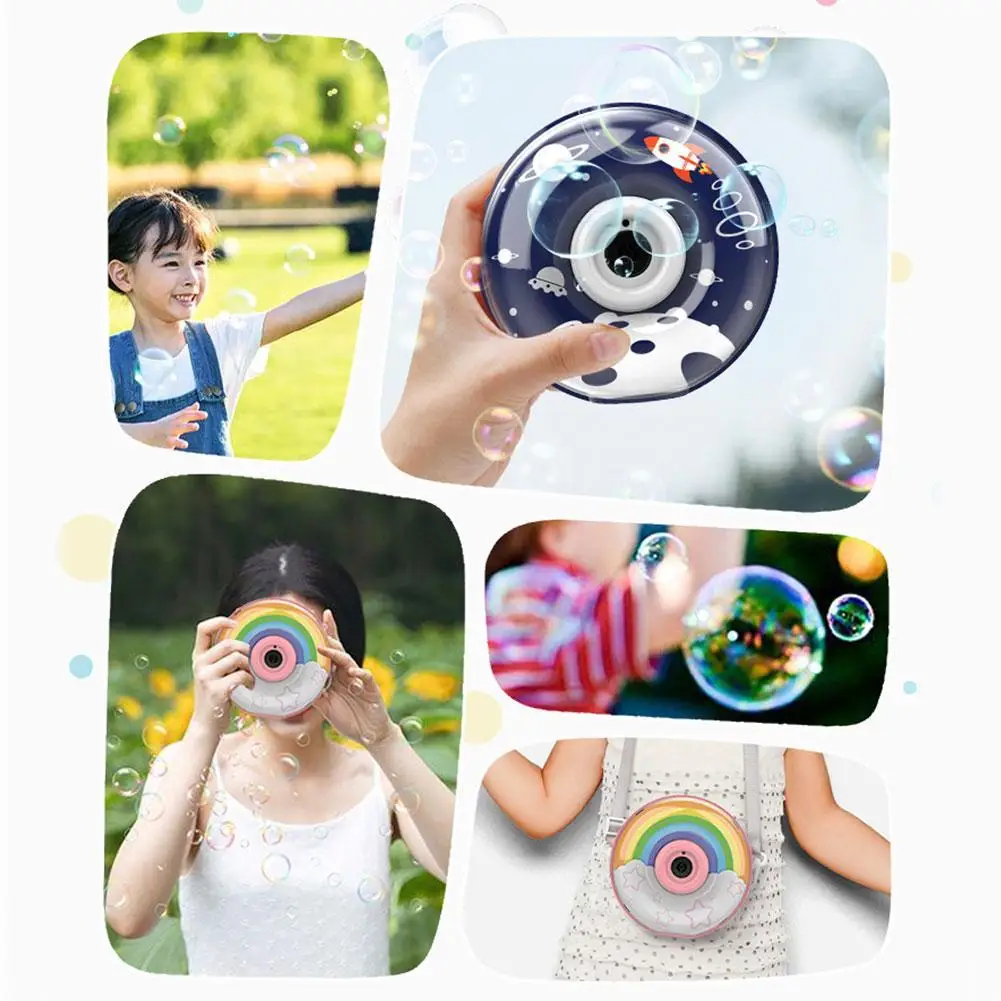 

New Starry bubble machine donut bubble machine automatic music bubble light electric blowing camera toy K8F1