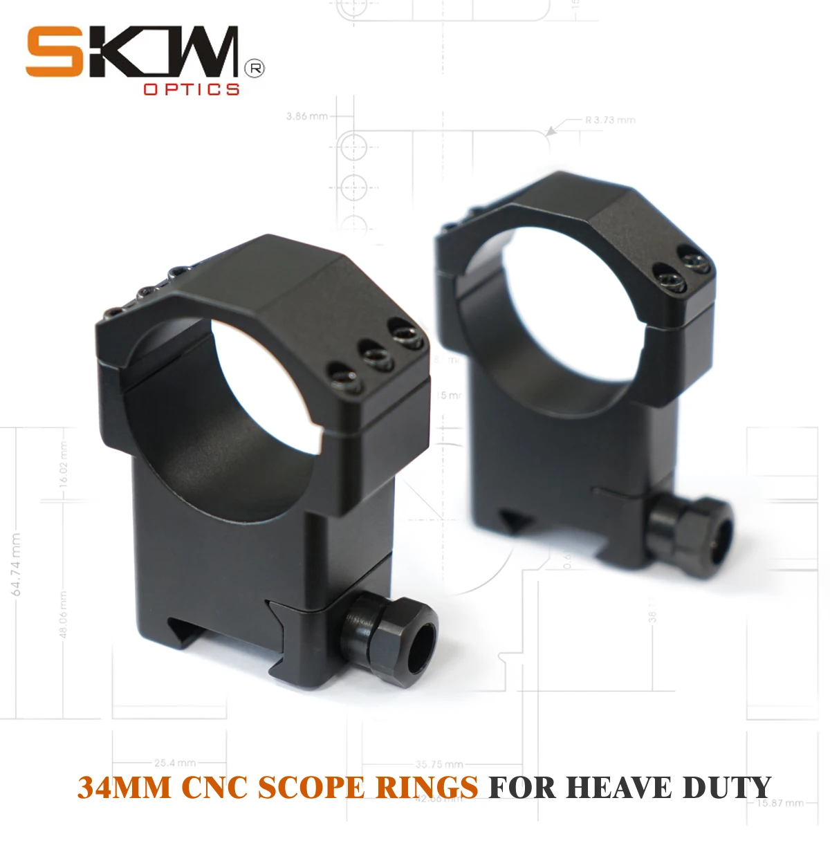 Тактические кольца для прицела SKWGEAR 34 мм крепление подходит Пикатинни Mil CNC кольцо