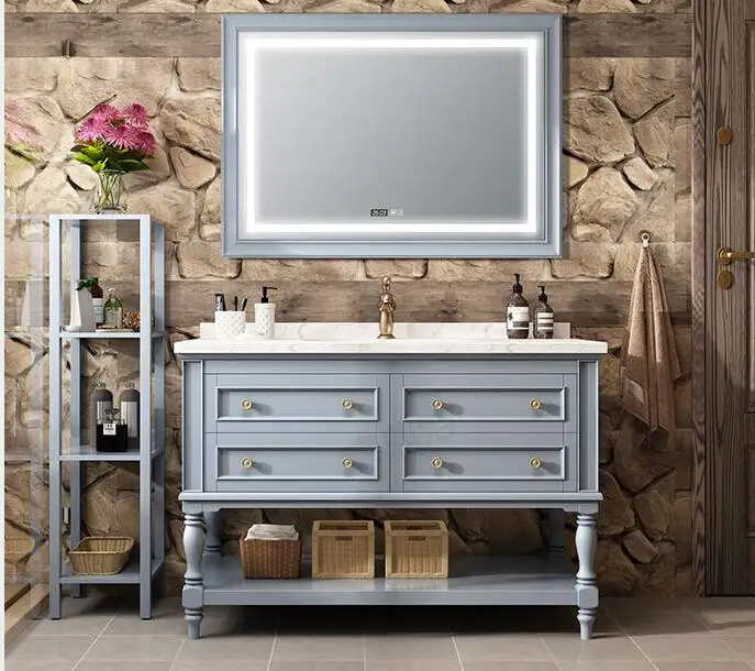

Bathroom American Luxury Bathroom Cabinet Combination Wash your face, wash your hands, wash your basin, pool, solid wood toilet