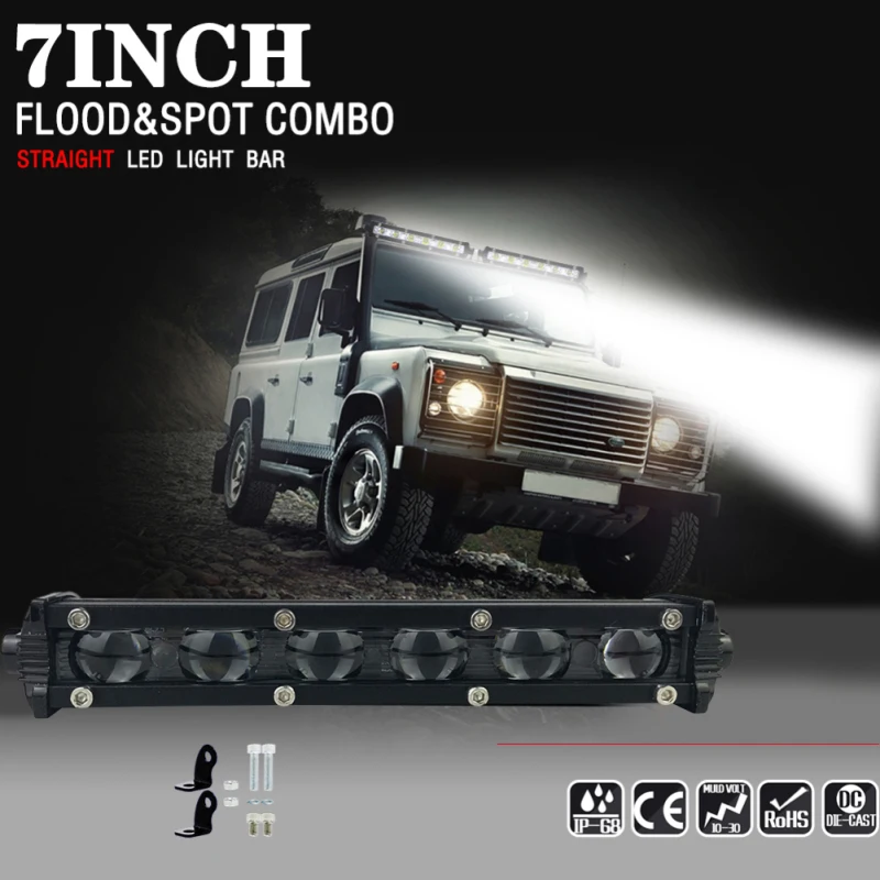 7 дюймов 60 Вт светодиодный с объективом пятно луча ультра-тонкий автомобильный