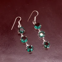 gemstonefactory big promotion single unique 925 silver amazing green topaz women ladies gifts dangle drop earrings 20211787